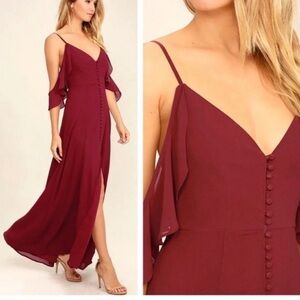 Lulu’s You Found Me Wine Red Maxi Dress, Sz XL, NWT
